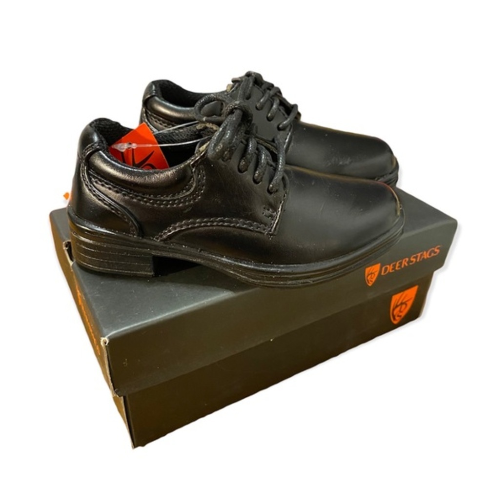 DeerStags Shoes Boys Size 6T Blazing Black Lace Up Dress Shoe New With‎ Tags